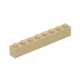 LEGO kocka 1x8, sárgásbarna (3008)